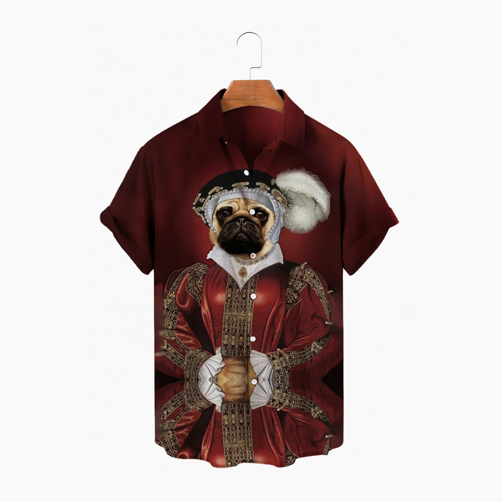 

2022 3D Printed Short Sleeve Classic Animal Pattern Top Men's Women's Breathable Hawaiian Shirt Camisa Masculina 5XL