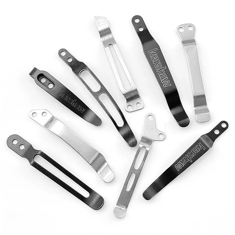 

30 Patterns Knife Make Accessories 420 Stainless Steel Pocket Clip Back Clamps With M2.5 Thread Screws Folding Knives DIY Parts