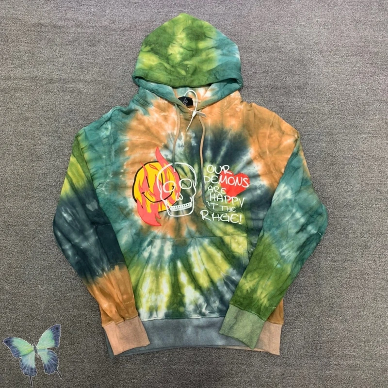 

2022 Fall Winter Rolling Loud DEMONS ARE HAPPY AT THE RAGE Tie Dye HOODIE Sweatshirt
