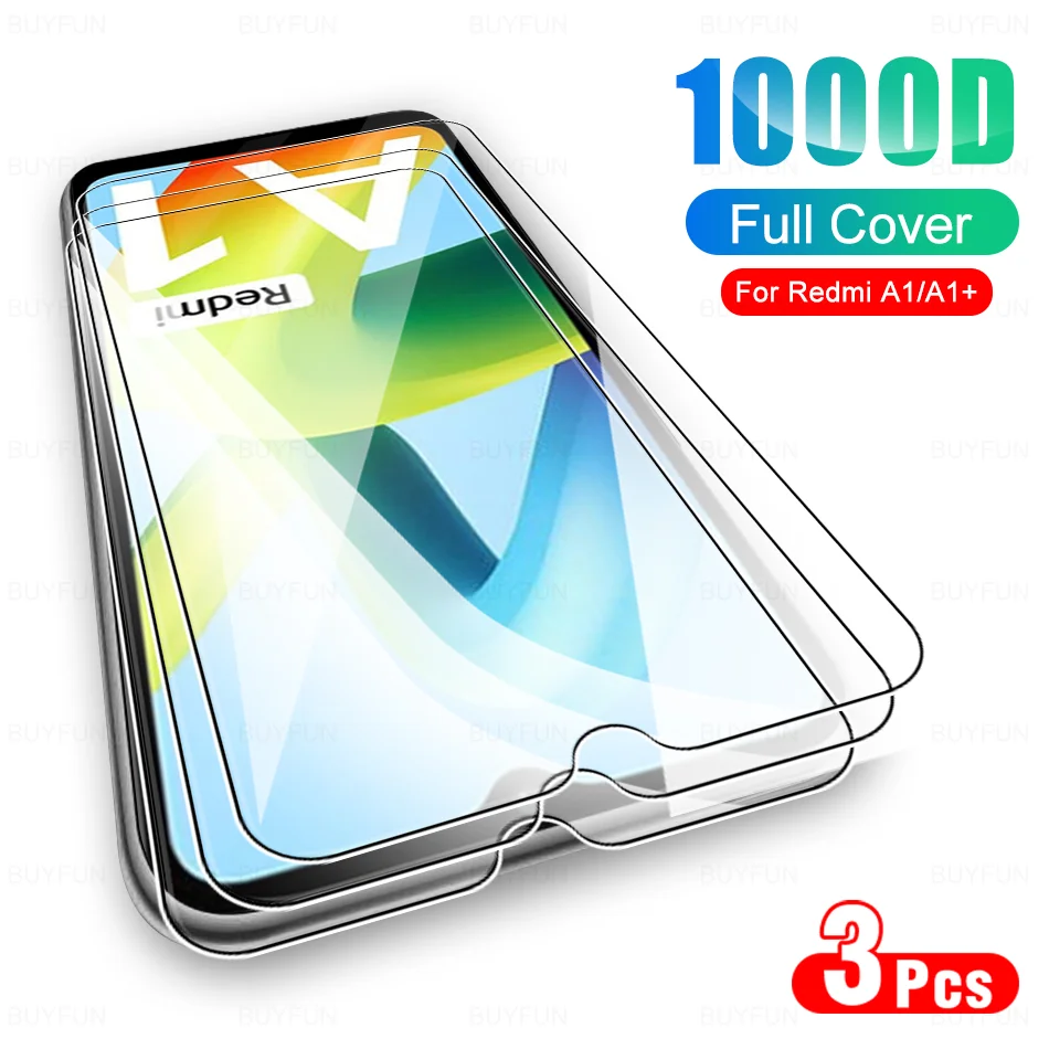 

9H Glass For Xiaomi Redmi A1 Mi RedmiA1 Plus 4G 3PCS Tempered Glass MiA1 A 1 A1Plus A1+ 6.52'' 2022 Smartphone Screen Protector
