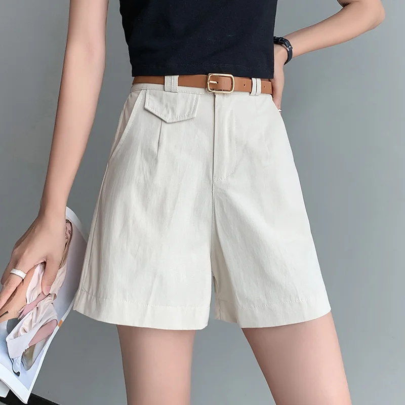 

Женские хлопковые брюки до щиколотки, универсальные повседневные свободные прямые брюки на пуговицах, модель V424 в Корейском стиле на лето, 2022