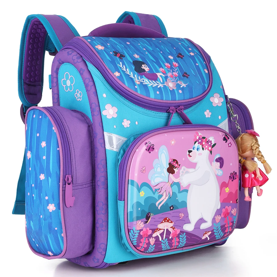 Children 3D Polar Bear Pattern Orthopedic School Bags Kids New Cartoon Satchel Backpack Grade 1-3 Schoolbag knapsack Sac Mochila