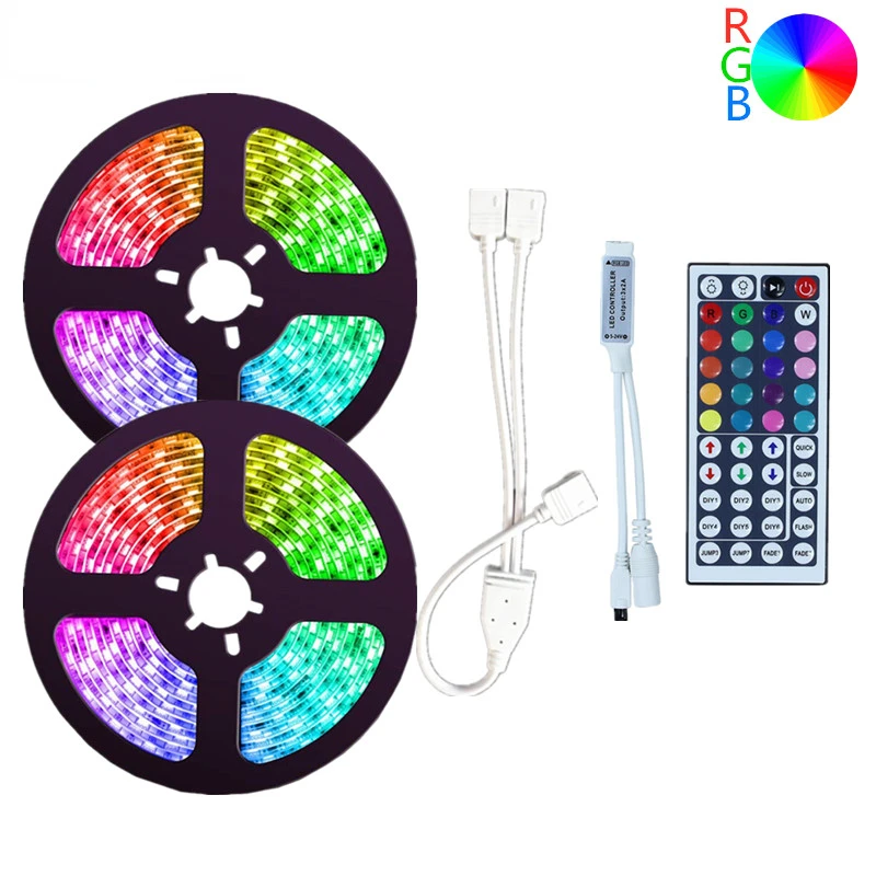 

5050 DC 12V Flexible RGB Strip Light 44key Wireless LED Controller 5M 10M 15M LED Tape Ribbon 30leds/m 60leds/m Rope Light