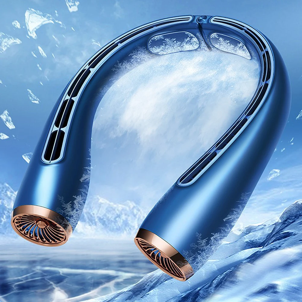 

4000mAh Portable Bladeless Hanging Neck Fan Rechargeable Neck Sport Fan Air Conditioner Summer Cooling Wearable Neckband Fan