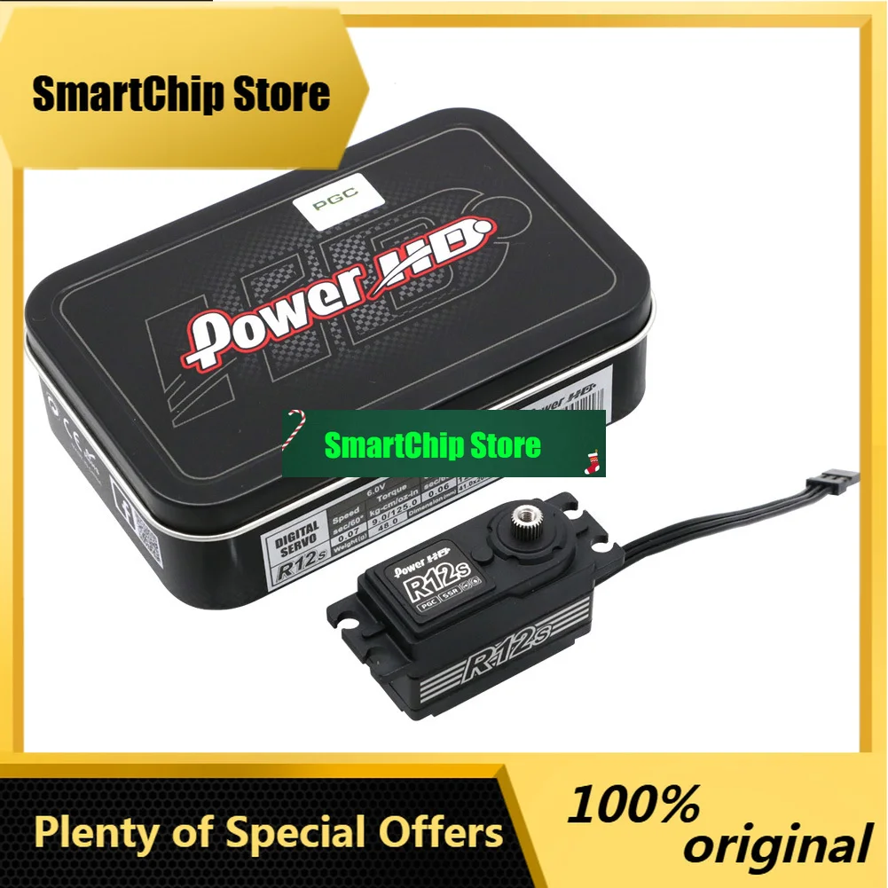 Фото Сервопривод SmCpPower HD R12S 12KG с высоким крутящим моментом, бесщеточный, с металлическим редуктором, 6.0 ~ 8.4В, для радиоуправляемых моделей автомобилей 1/10 №1