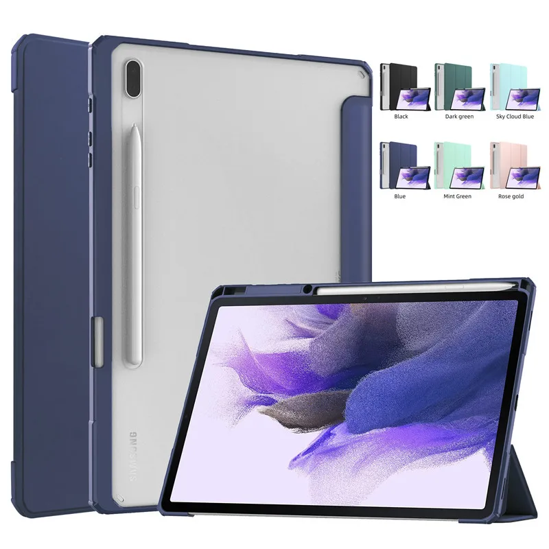 Чехол для Samsung Galaxy Tab S7 FE 12 4 прозрачный чехол планшета Plus S8 с держателем карандашей