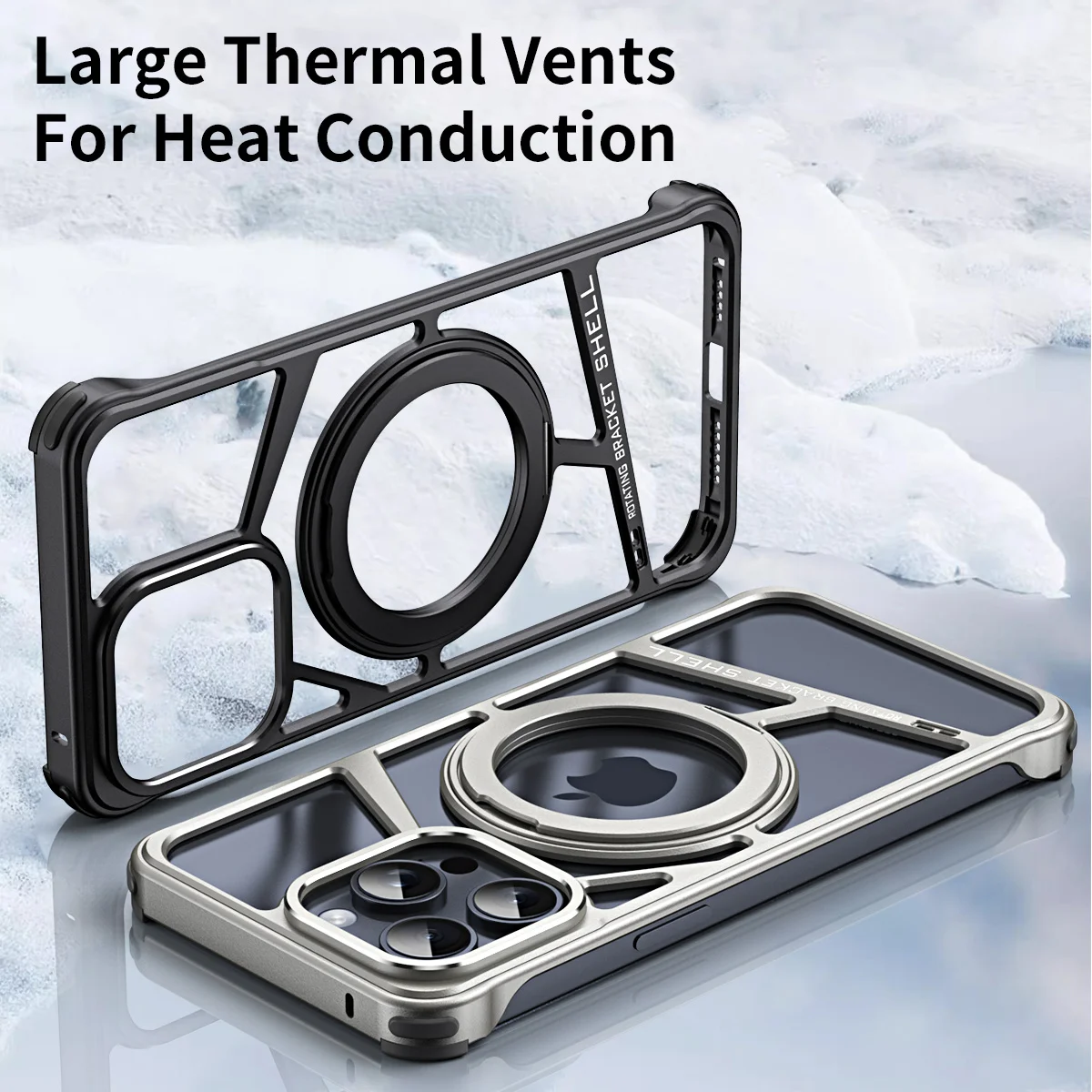 Металлический чехол для телефона с магнитной подставкой Iphone 14 15 16 Pro Max