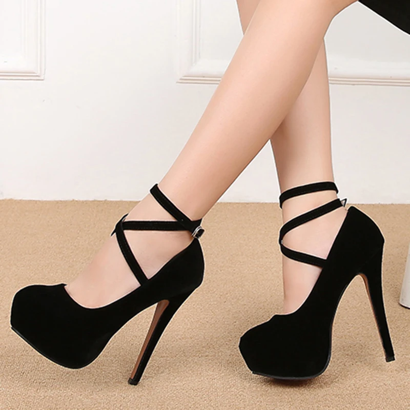 

Striptease High Heel Shoes on Platform Casual Blue Black Red Women Stilettos Dance Evening Party Pumps Large Size 44 46