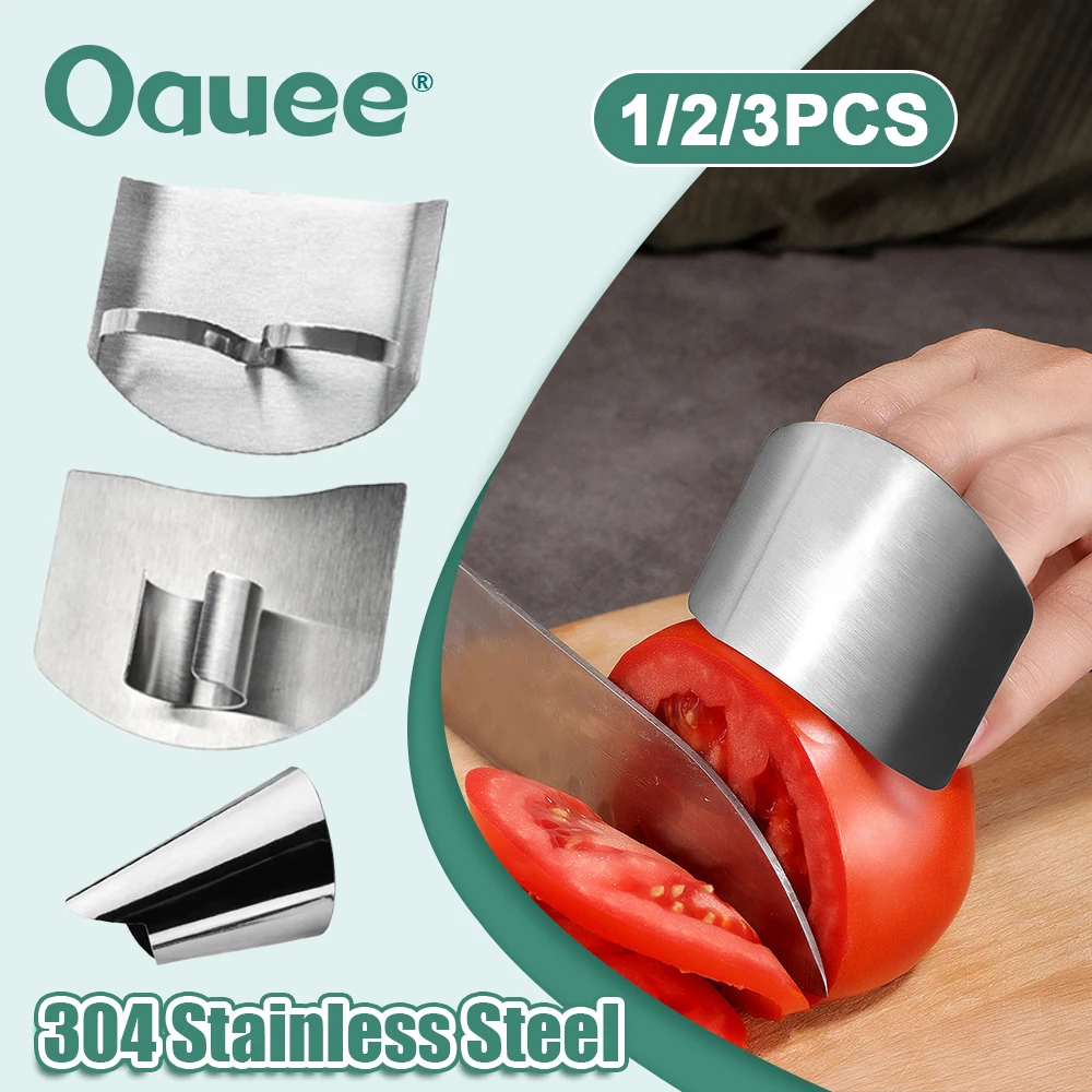 Oauee Stainless Steel Finger Protector Anti-cut Finger Guard Safe Vegetable Cutting Hand Protecter Kitchen Gadgets Accessories