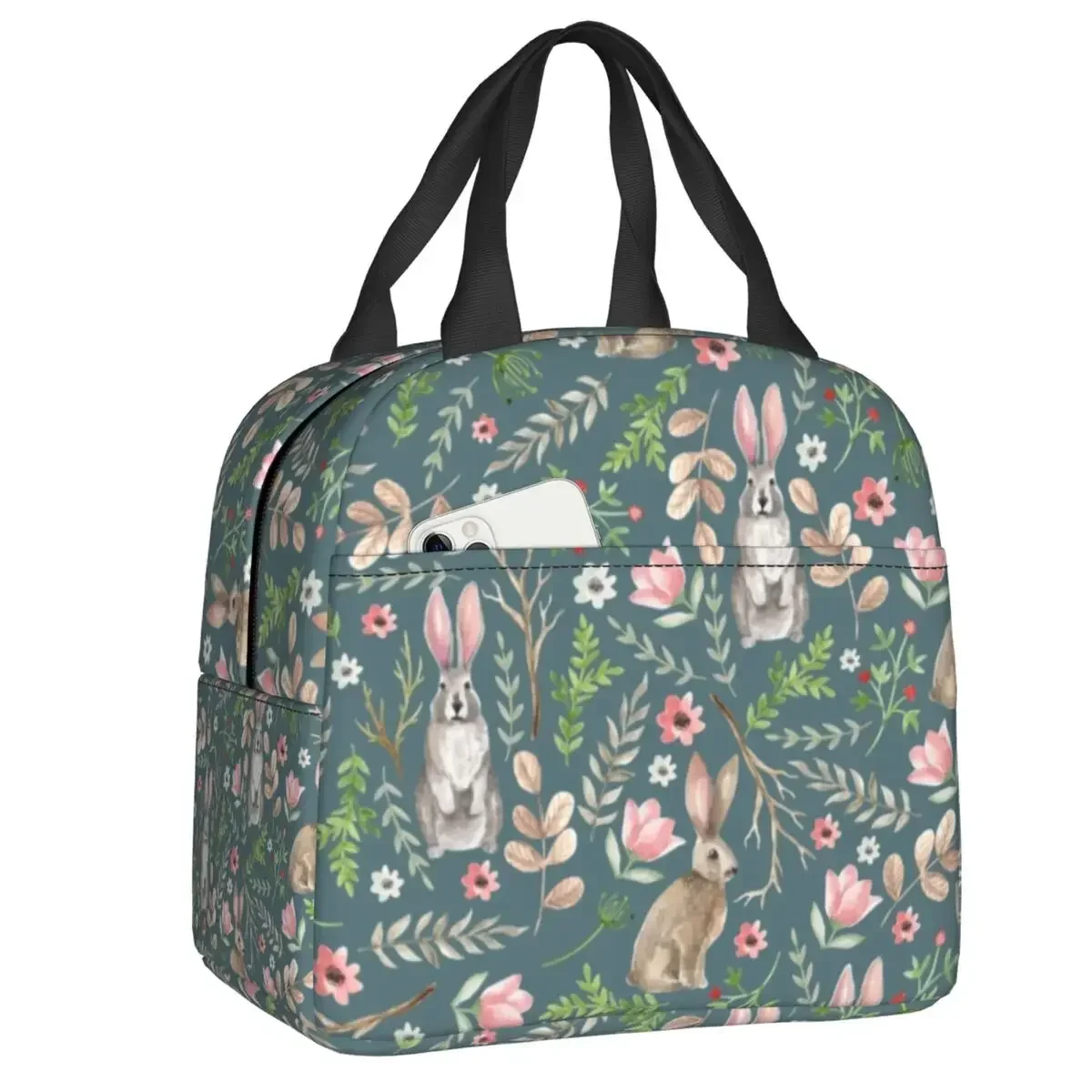 

Bunny Pattern Lunch Box for Women Multifunction Rabbits Cooler Thermal Food Insulated Lunch Bag Office Work