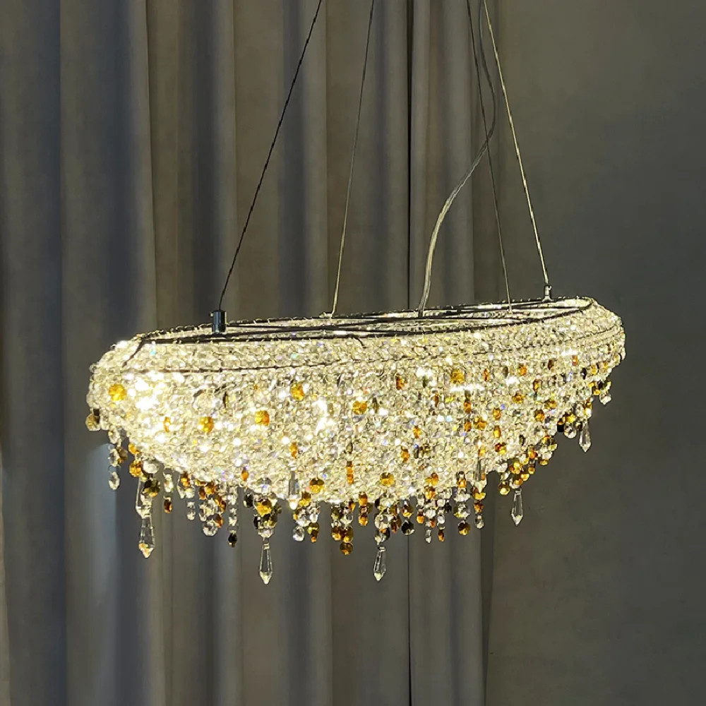 

LED pendant lamp luxury creative restaurant Duplex Villa living room crystal bar hang light