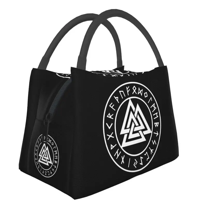 

Viking Odin Valknut Runes Thermal Insulated Lunch Bag Norse Vikings Valhalla Resuable Lunch Tote for Storage Meal Food Box