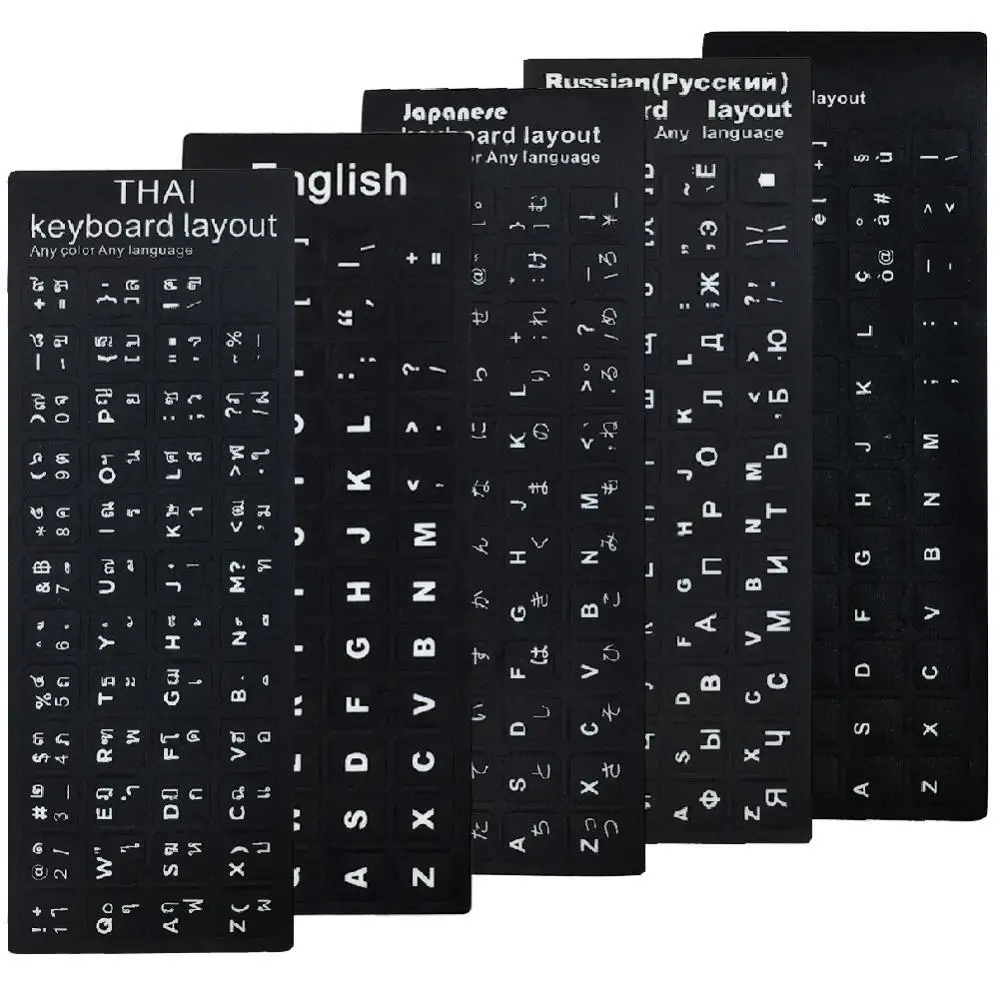 

Russian Spanish English French Letters Keyboard Stickers For Notebook Computer Desktop Keyboard Cover Covers Russia Sticker