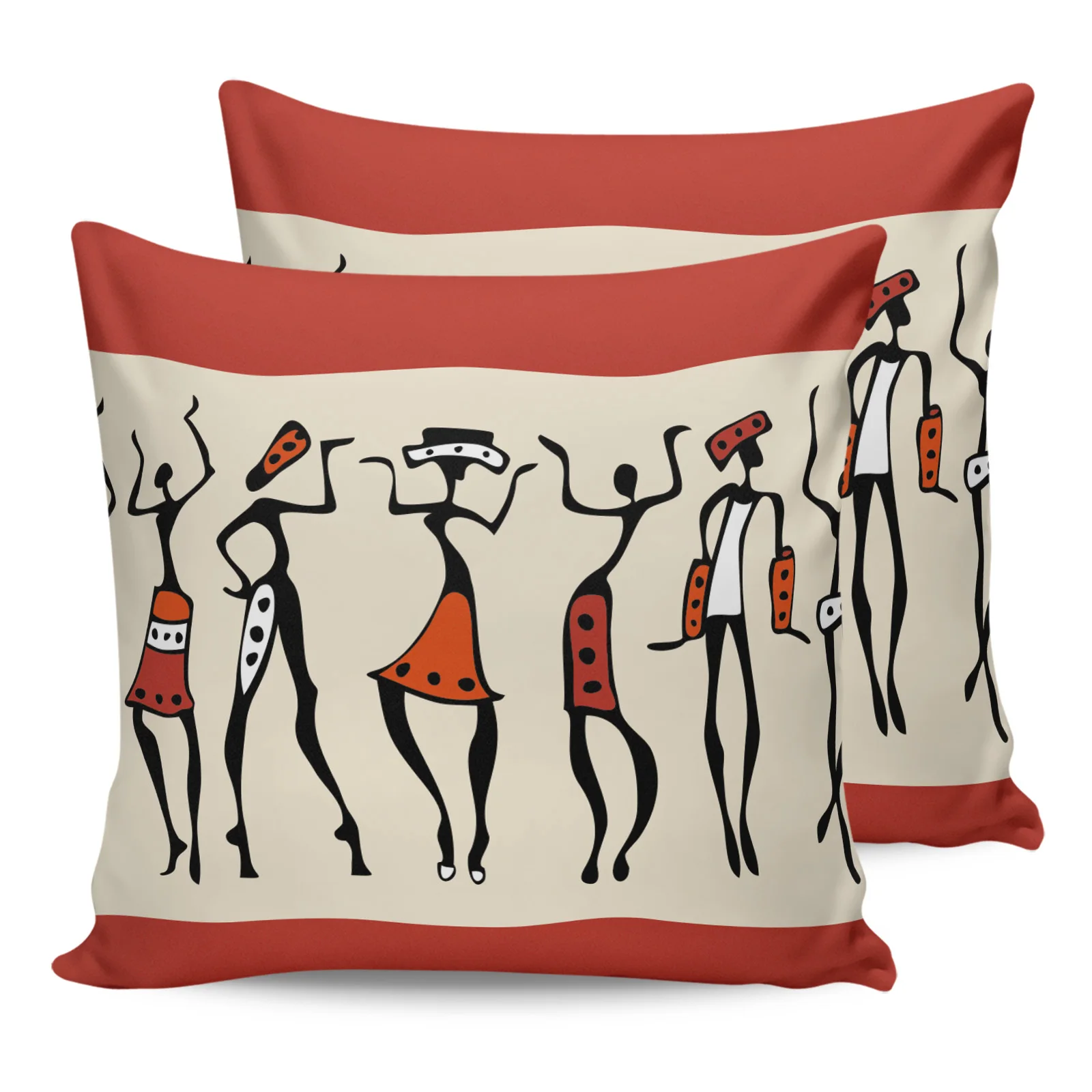 

2PCS Pillowcases African National Figures Ethnic Cushion Cover Home Bedding Living Room Decorative Couch Throw Pillow Case
