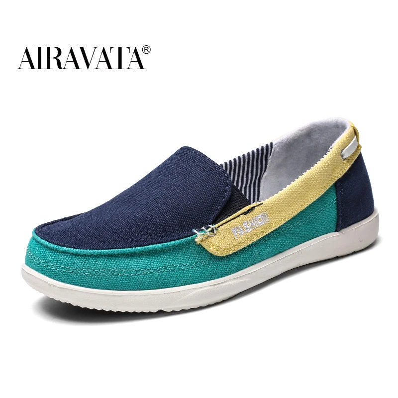 Womens Canvas Walking Shoes Casual Lightweight Solid Color Flat Slip-on  Loafers Driving Sneakers