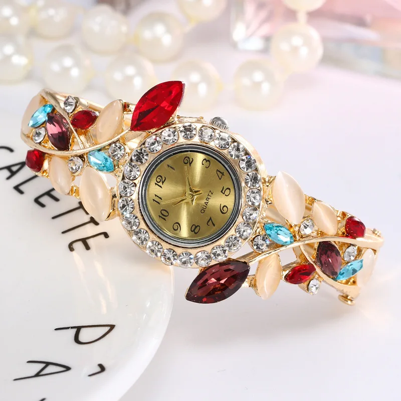 

Часы наручные женские со стразами, брендовые Роскошные элегантные с браслетом из стали, подарок для женщин