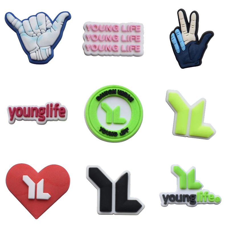 Wholesale 1Pcs PVC Young Life for Croc Charm DIY Badge Women Clogs Buckle Kids Pins Decoration Jean Wristbands Shoes Accessories