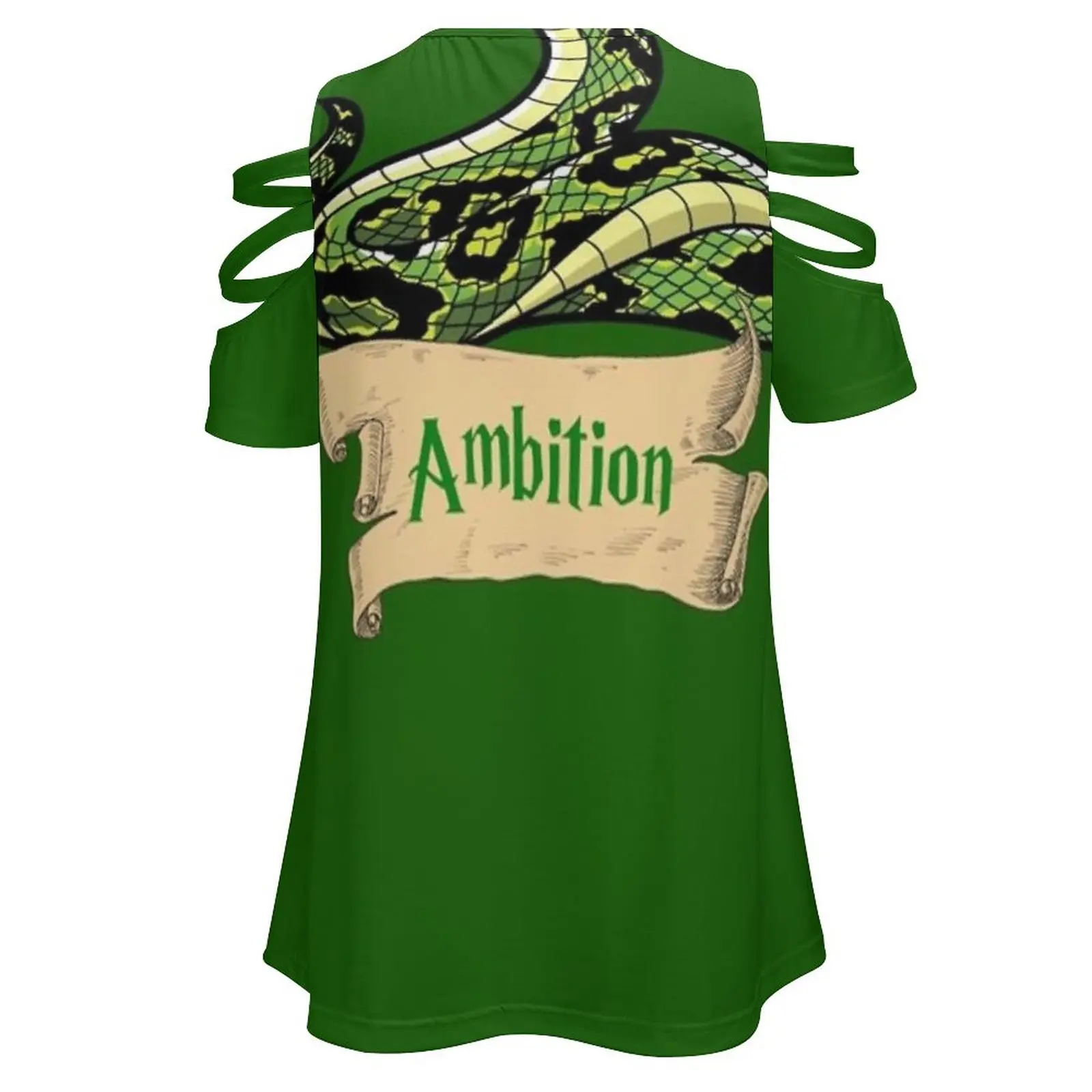 Ambition 14 Women's T-Shirt Summer Fashion Print Floral V-Neck Zipper Tshirt Hollow Pullover Ladies Top Slytherin