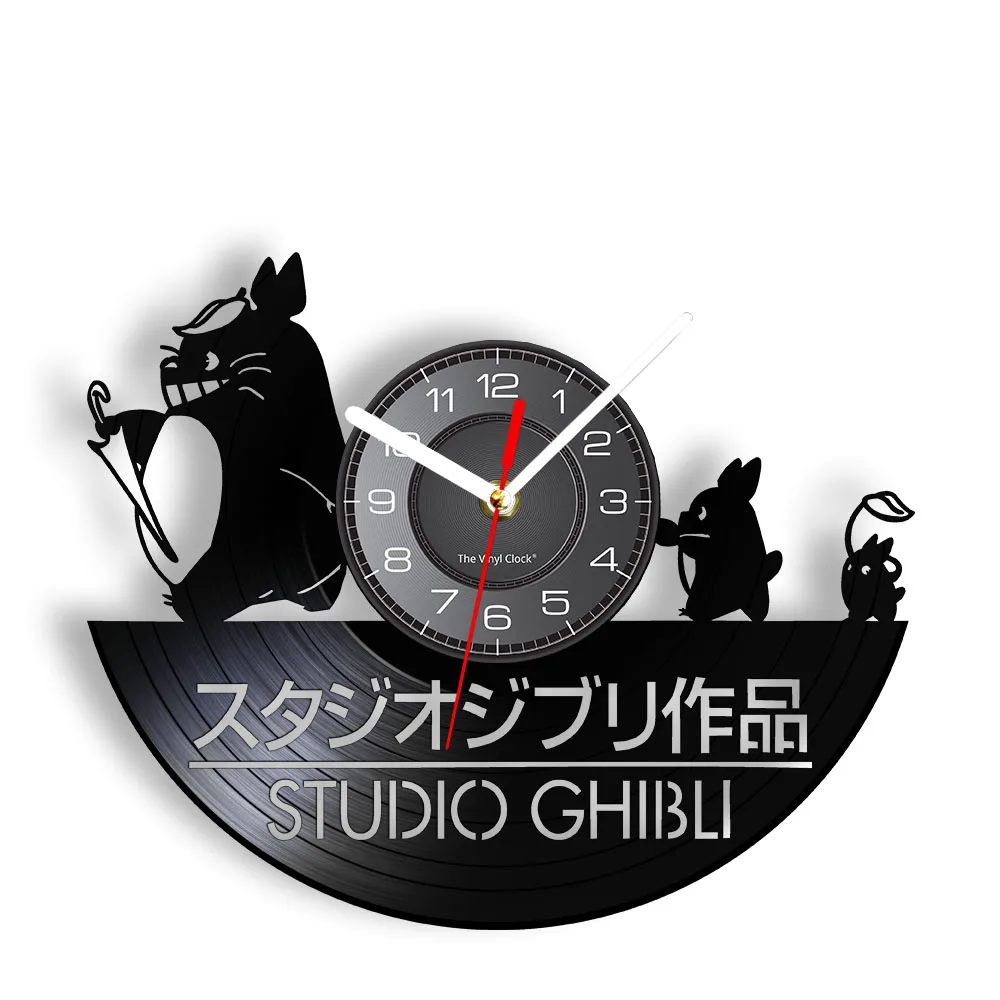 

Totoro Vinyl Record Wall Clock For Bedroom Studio Ghibli Cartoon Home Decor Vinyl Disks Wall Watch Geek Merchandise Anime Gift