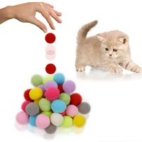 30pcs cat pompoms colorful cat toys for indoor cats to catch chase plush scratching kitten chew toys interactive toys for cats
