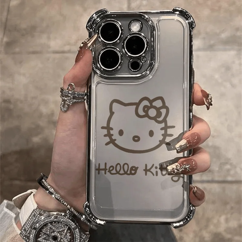 Чехол для телефона Hello Kitty's Plating Xiaomi 14 14Pro 13 13Pro Poco F4 F5 X6 X5 X3 Pro 4G 5G задняя крышка с