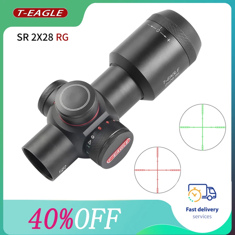 

T-Eagle SR 2X28 Tactical Rifle Scope Red Green Reticle Airsoft Riflescope Outdoor Sport Hunting Optics Shooting Glock Gun Sight