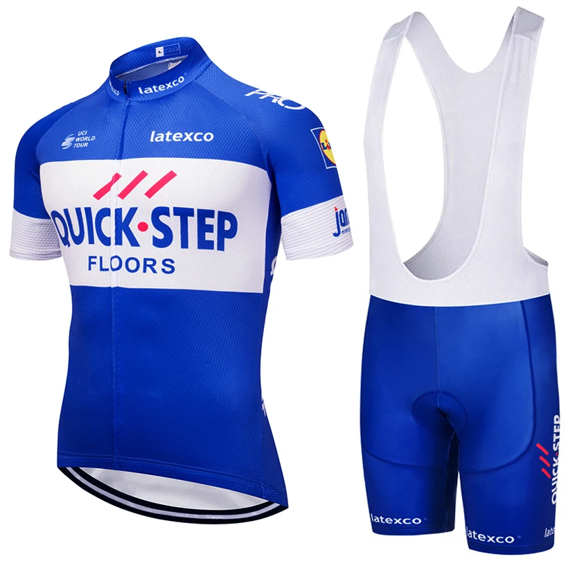 

Синяя велосипедная Джерси Team QUICKSTEP, велосипедная одежда, комплект, 20D Ropa, мужская летняя быстросохнущая велосипедная рубашка, спортивная оде...