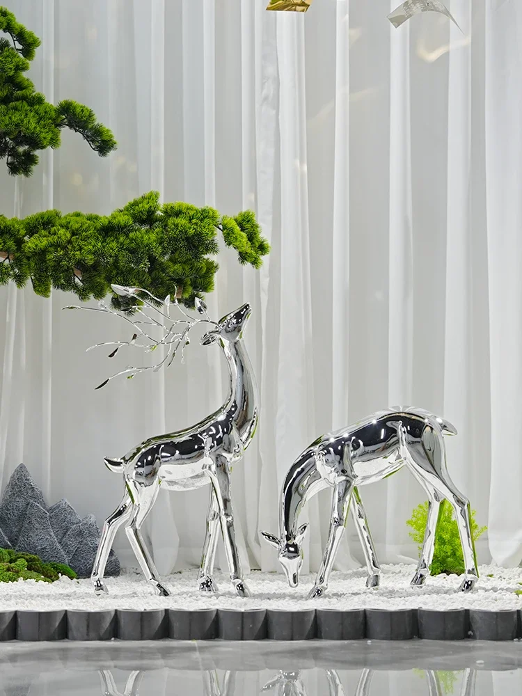 Крытый сухой пейзаж микро украшение отель пятнистый олень набор орнаментов