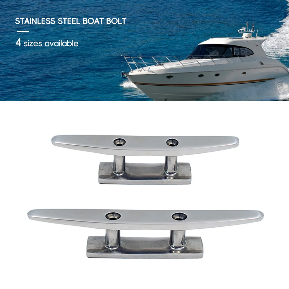 

316 Stainless Steel Boat Cleat Low Flat Cleat 4inch 5inch 6inch 8inch Polished Surface Combo Mooring Cleats for boat accessories