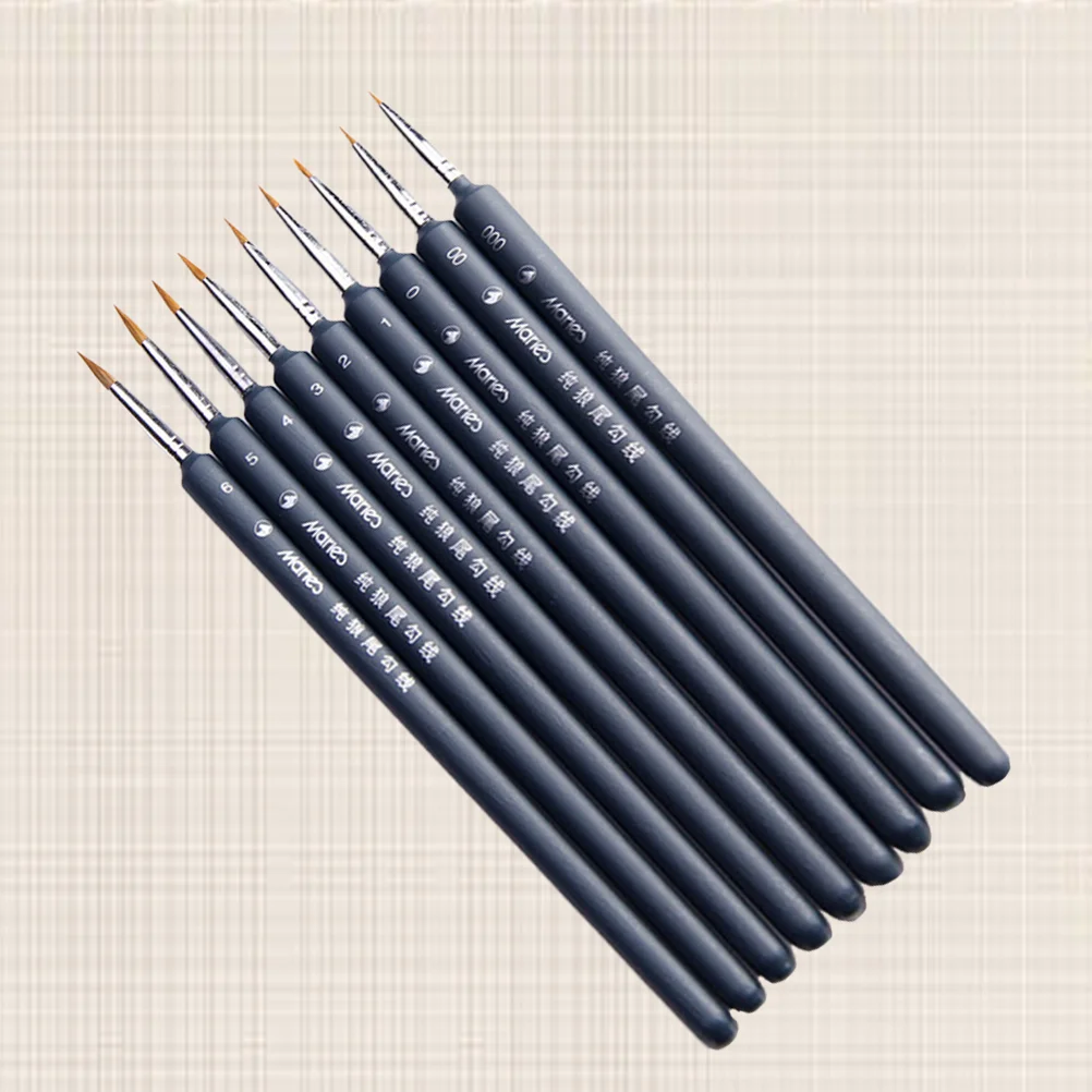 

9pcs Fine Detail Brush Set Tiny Professional Miniature Brushes for Watercolor Oil Painting Gouache Painting Drawing