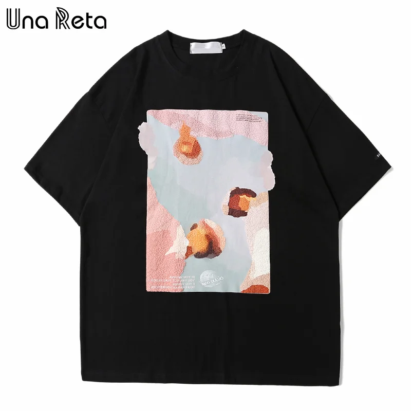 

Футболка Una Reta мужская из хлопка, летняя модная одежда, футболка с милым принтом