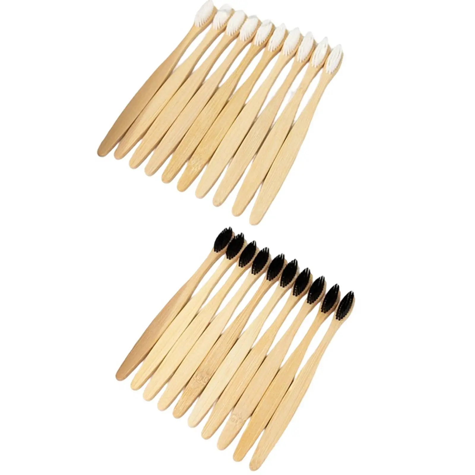 

10 Pack Bamboo Toothbrushes Soft Bristles Biodegradable Charcoal Bamboo Tooth Brush for Sensitive Gums Home Travel School