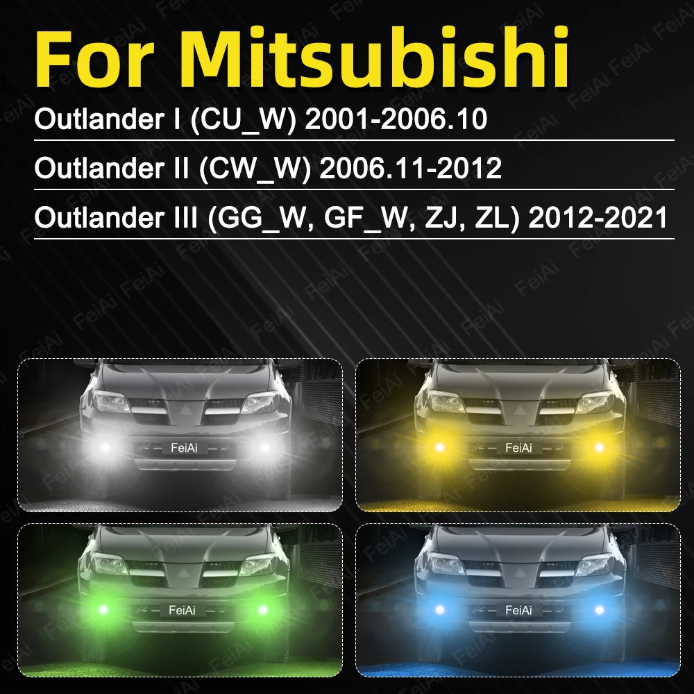 Фото Светодиодные передние противотуманные фары для Mitsubishi Outlander 2001-2006 2007 2008 2009 2010 2011 2012 2013 2014 2015 2016-2022 Противотуманные фары №2