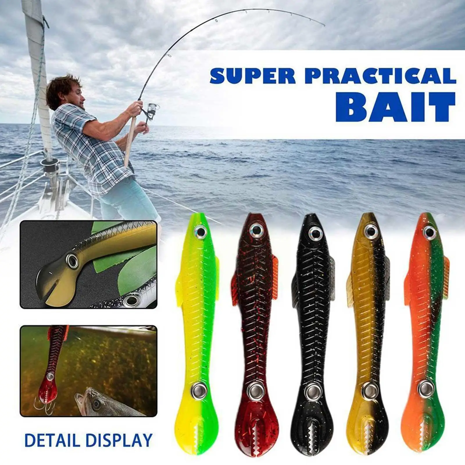 

6g 10cm 15pcs Loach Baits Bass Pike Trout Soft Fishing Bait Lure Simulation Bionic Wobbler Lures Bouncing Silicone Tail M8F5