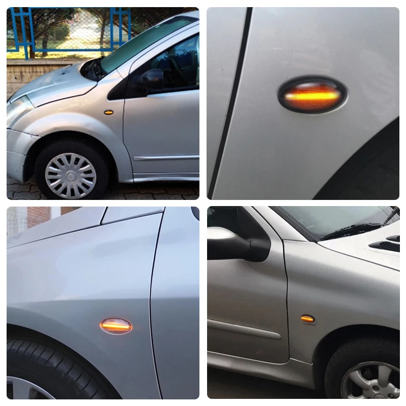 Фото Для Citroen C1 C2 C3 C4 C5 C6 Xsara C-Crosser C-Elysee Berlingo Jumpy Dispatch Spacetourer светодиодный боковой габаритный фонарь освещения крыла №4