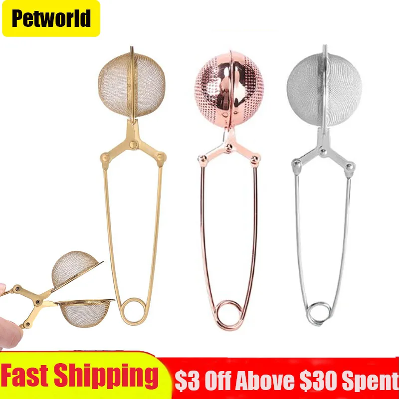 

Gold Stainless Steel Tea Infuser Sphere Mesh Tea Strainer Herb Spice Filter Diffuser for Tea Pot Mug Teaware Tea Accessories