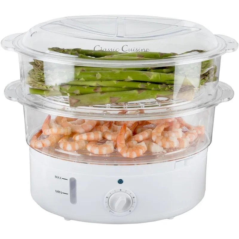 

Vegetable Steamer Rice Cooker- 6.3 Quart Electric Steam Appliance with Timer for Healthy Fish, Eggs, Vegetables, Rice