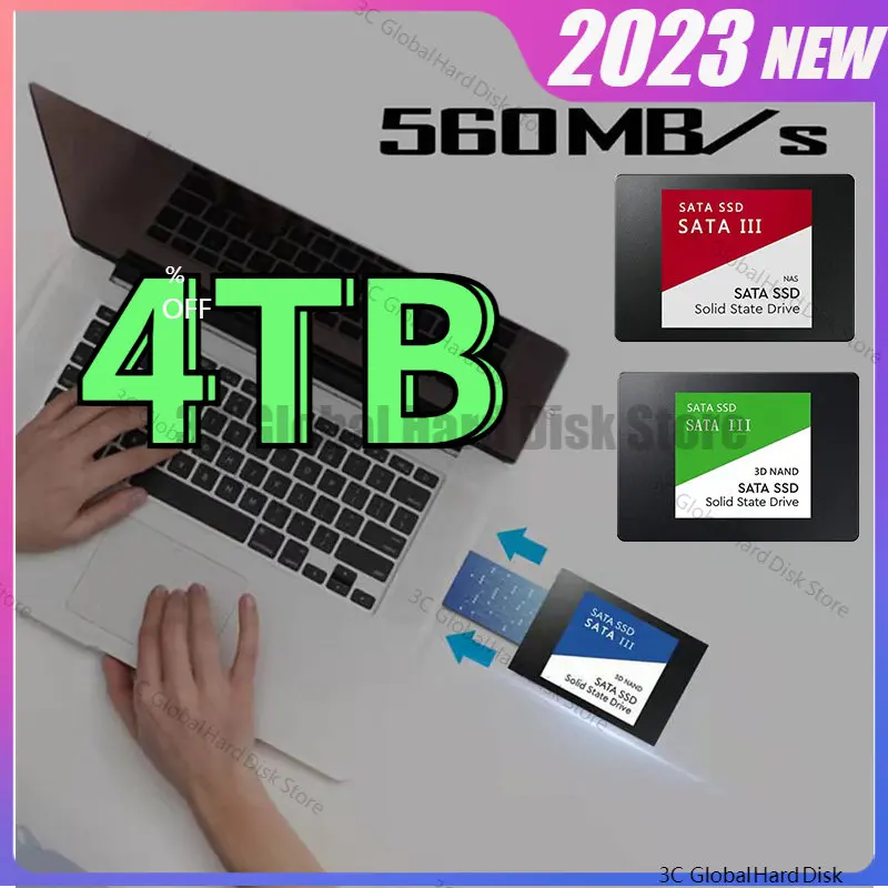 

100% Оригинальный SSD SATAIII 1TB 2 ТБ 4TB 2,5 "Ssd жесткий диск 1TB высокоскоростной переносной Внутренний твердотельный накопитель для ПК/ноутбука