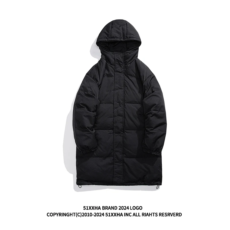 5. Универсальный теплый длинный пуховик в стиле хип-хоп ретро для мужчин и женщин