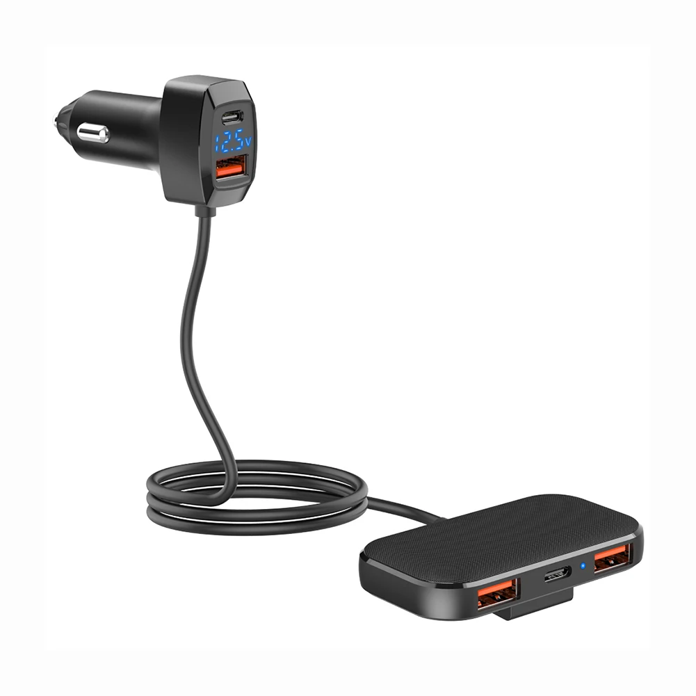 

Зарядное устройство для заднего сиденья автомобиля, 3 USB-порта, 2 порта, Type-C