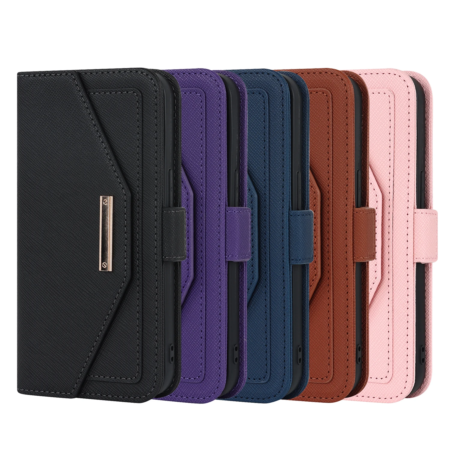 Leather Wallet Card Holder Case With Long Crossbody Lanyard Cover For iPhone 14 Pro Max 13 12 mini 11 Pro 7 8 Plus SE Coque