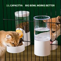 pet supplies cat automatic hanging cage water fountain hanging cage dog water dispenser automatic feeder set 1l capacity