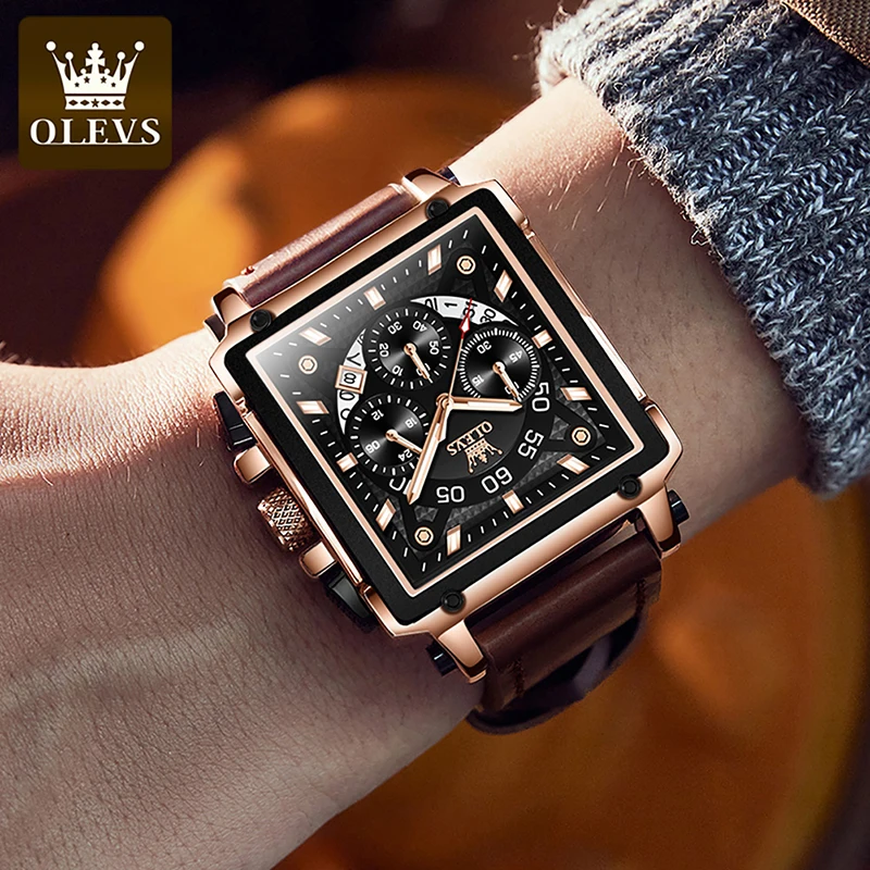 olevs business mens quartz watches fashion brand chronograph wristwatch for man hot hour for male calendar waterproof watch free global shipping