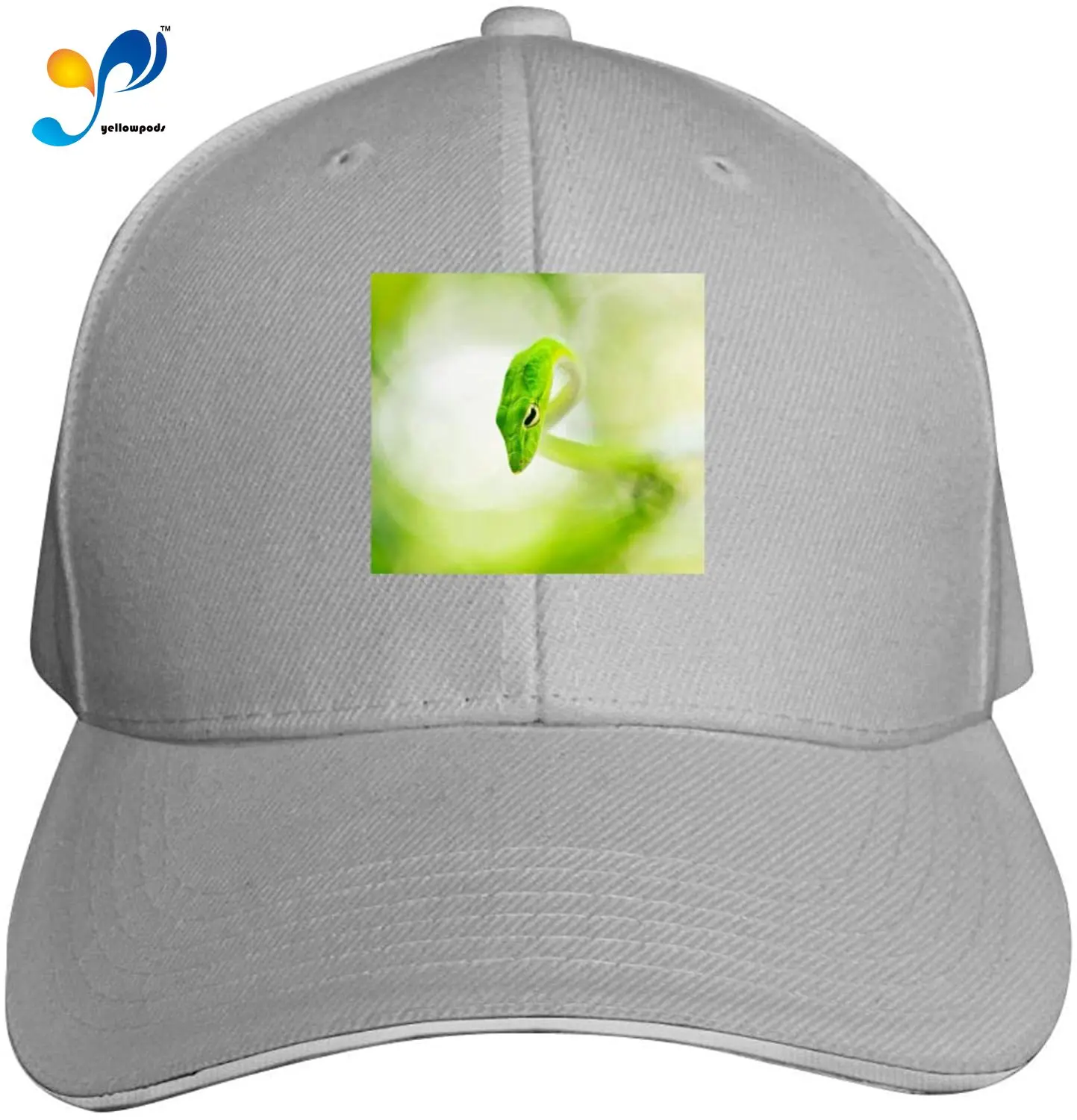 

Funny Plain Hat Fantasy Green Snake Head Classic Arc Dome Sandwich Tennis Golf Ball Hat