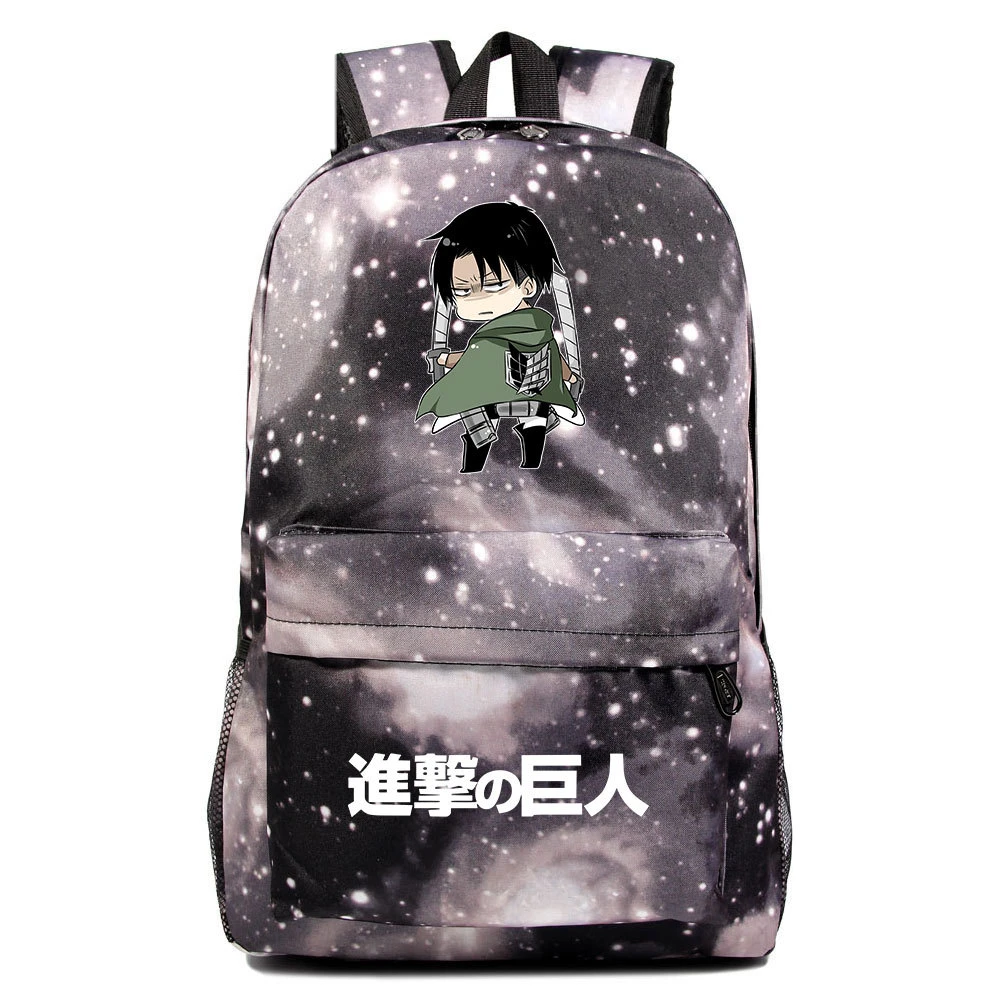 

Anime Attack on Titan Canvas Knapsack Student Schoolbag Casual Backpack Unisex Travel Laptop Bag Teenager Starry Sky Packsack