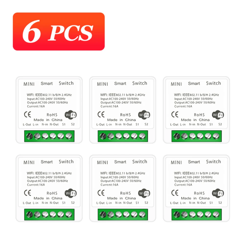 

Умный WiFi выключатель света Aubess 16A