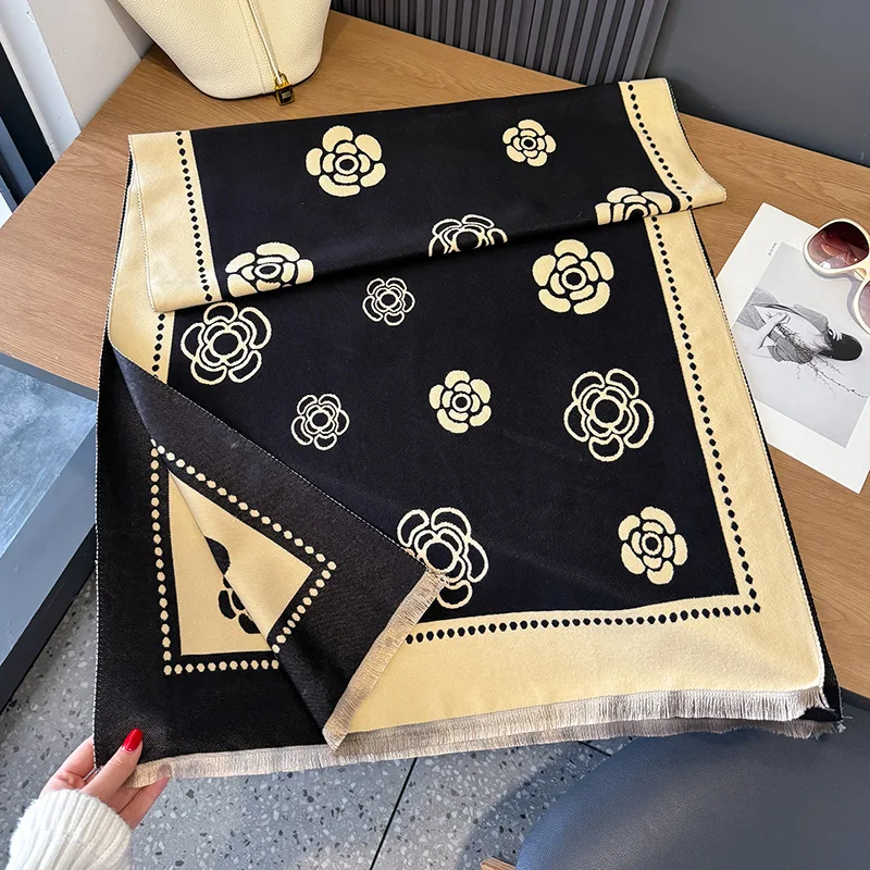 Осень-зима стильный и универсальный шарф пальто украшение теплый женский с