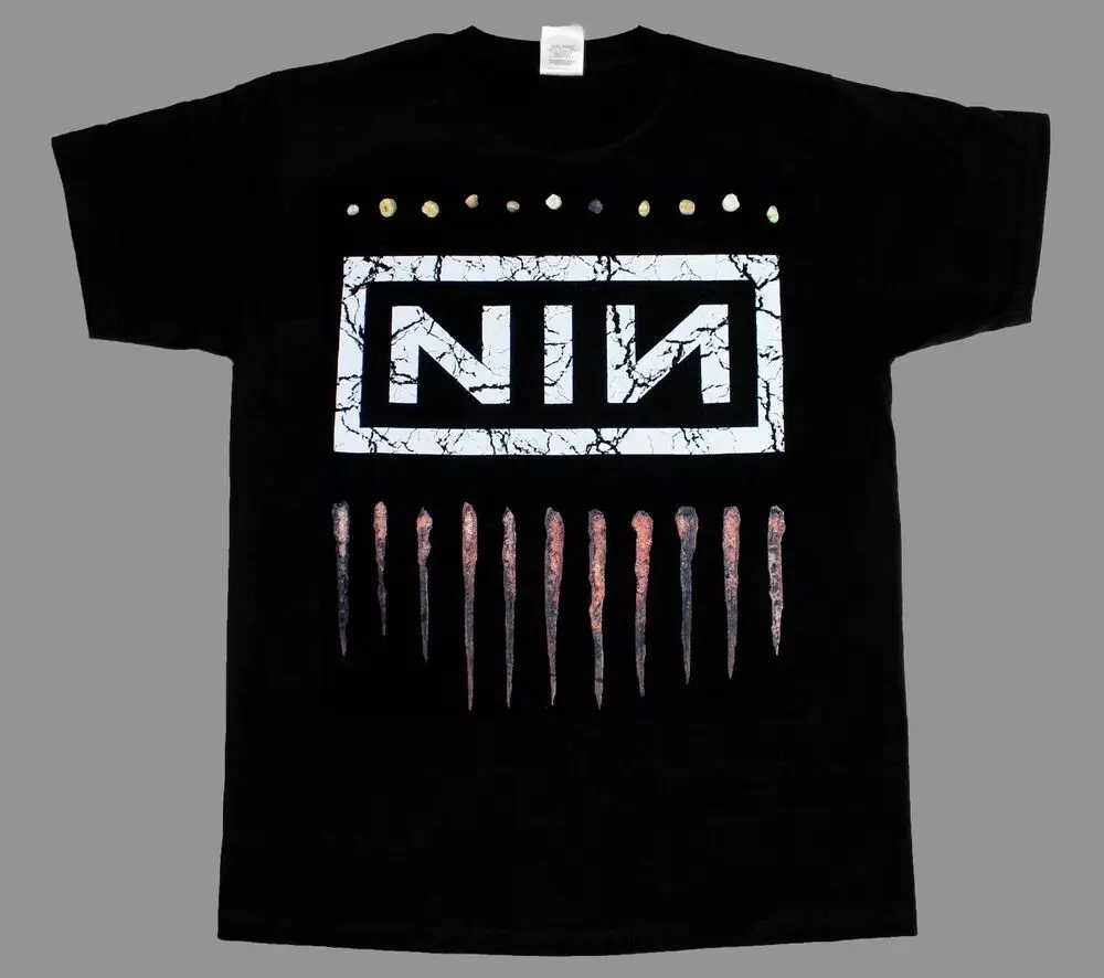 

Новая Черная футболка с логотипом 9 дюймов Nails Nin