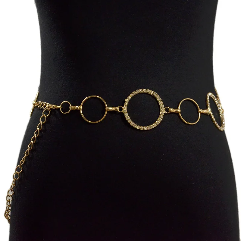 

New accessories sweet and sexy trendy women's body chain personality simple rhinestone waist chain