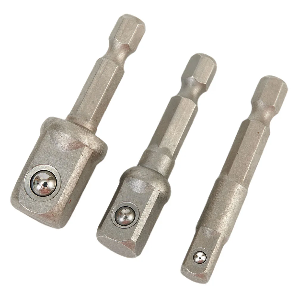 

3pcs 1/4'' 3/8'' 1/2'' Socket Adapter Hex Shank Drill Bits Extension Rod For Impact Driver Drill Power Tool Accessories